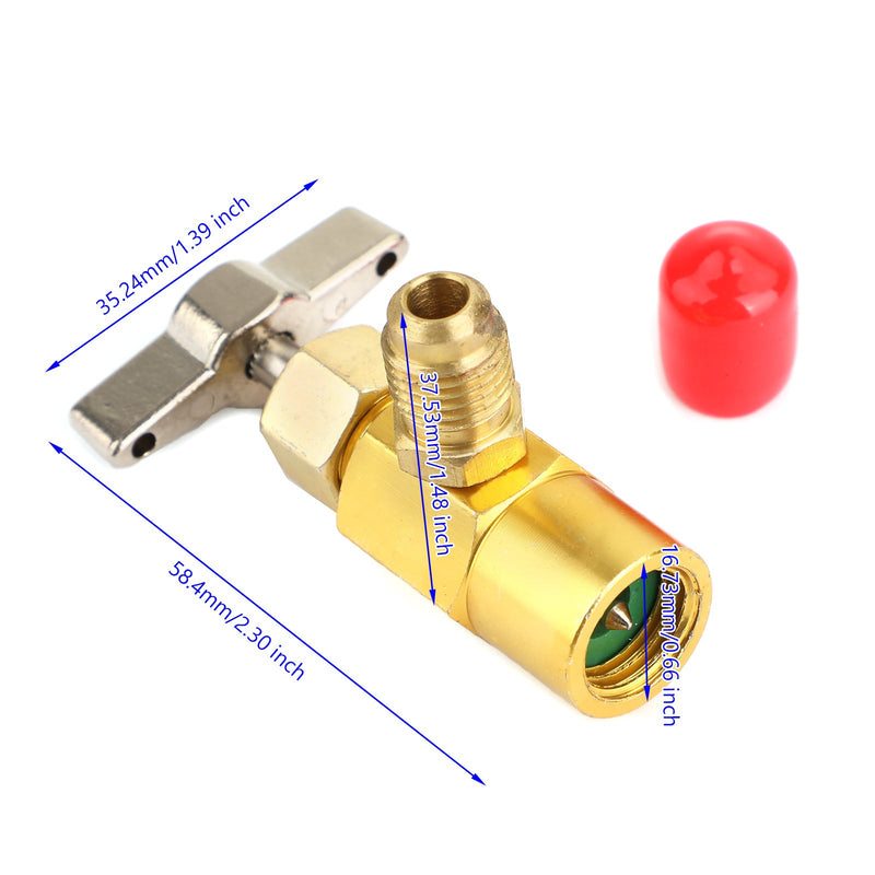 R134a Köldmedium AC Burk Flaskkran 1/2ACME Gänga Legering Adapter Öppnarventil