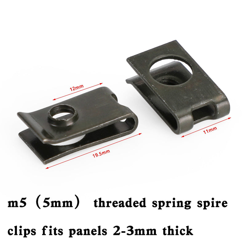 20 x kleine M5 5 mm Federclips für Motorradverkleidungen Speed Spire Nuts Clip U Nut Generic
