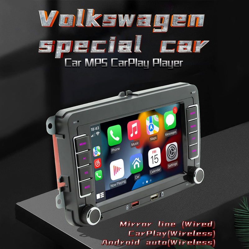 7" Volkswagen Auto Bluetooth Radio Auto MP5 Player Wireless Carplay + 4 LED Kamera