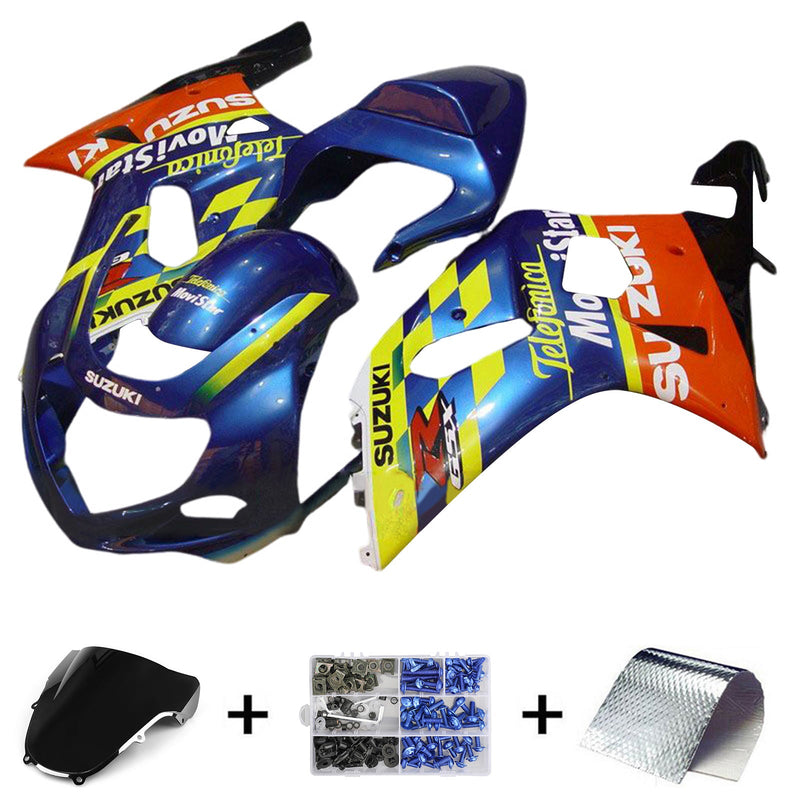 Amotopart Suzuki GSXR1000 2000-2002 K1 K2 kåpesett Karosseri plast ABS