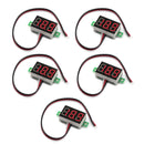 5x Mini DC 0-30V Rød LED 3-Digital Display Spænding Voltmeter Panel Kalibrerbar