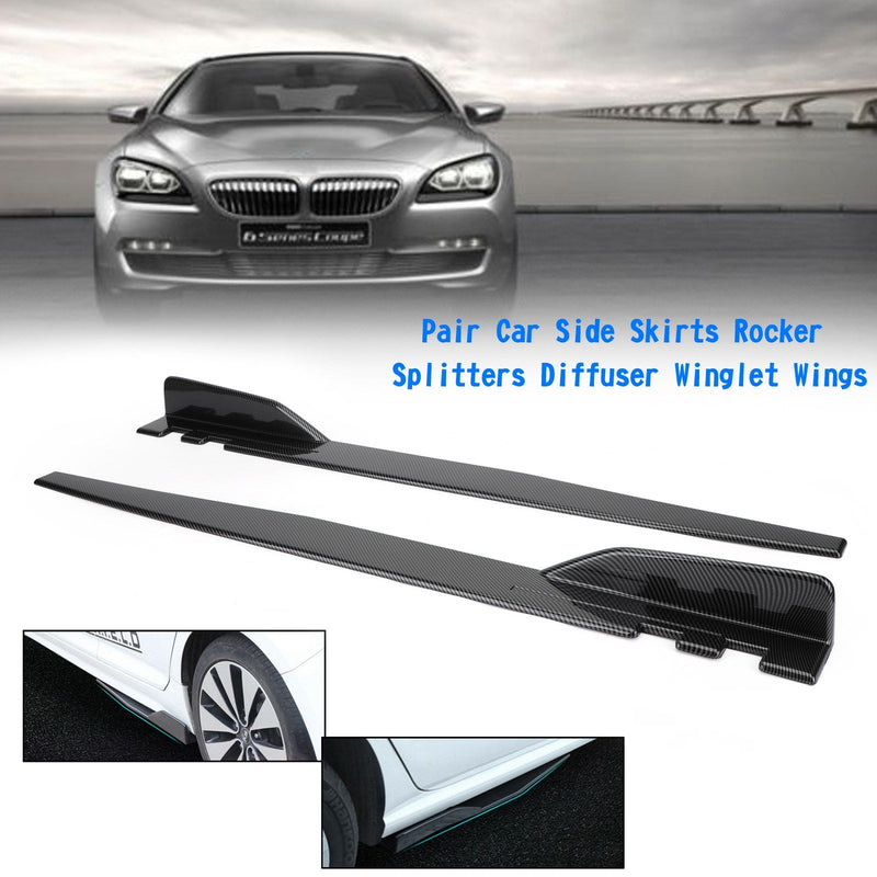 Paar 120 cm Auto Kohlefaser Seitenschweller Rocker Splitter Diffusor Winglet Wings Generic