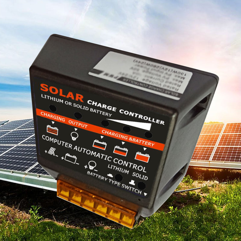 Solar laddningsregulator PWM 10A-50A 12V inbyggd timer batterikontrolladapter