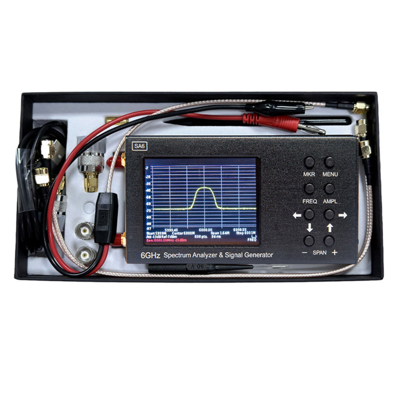 SA6 6GHz håndholdt bærbar 3,2" spektrumanalysator signalgenerator 35-6200MHz