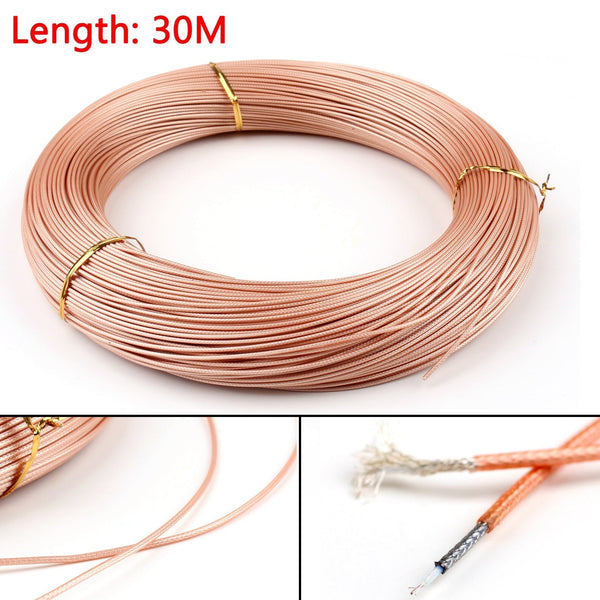 30m RG178 RF koaxialkabelkontakt 50ohm M17/93-RG178 Coax Pigtail 98ft