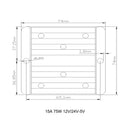 Vandtæt DC 12V/24V til 5V 75W 15A trin-for-trin strømforsyningsregulator
