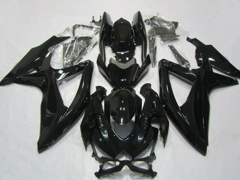 Kit de plástico de inyección de carenado negro brillante para Suzuki GSXR600/750 2008-2010