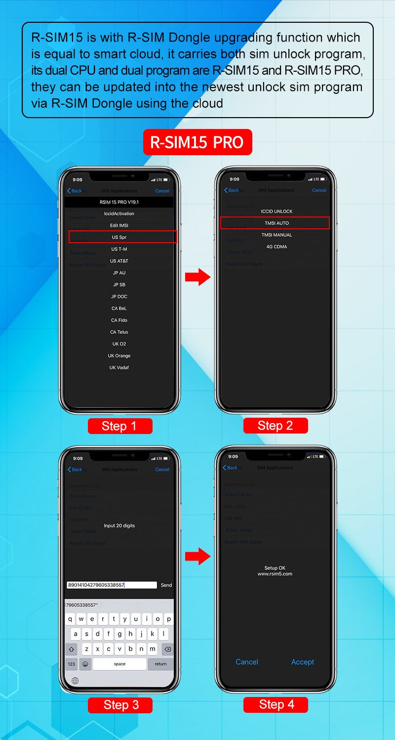 Uaktualnij kartę odblokowującą RSIM-15 Nano dla iPhone'a 13 Pro X XS Max 8 iOS 14.7