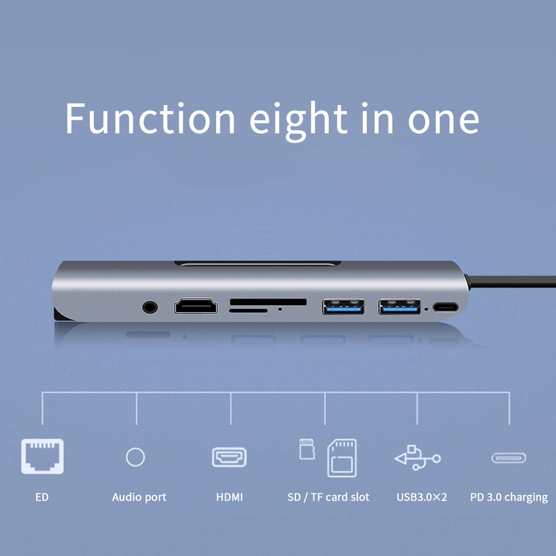 9-i-1 USB-C dockningsstation 4K HD VGA PD100W för MacBook Type-C bärbara datorer