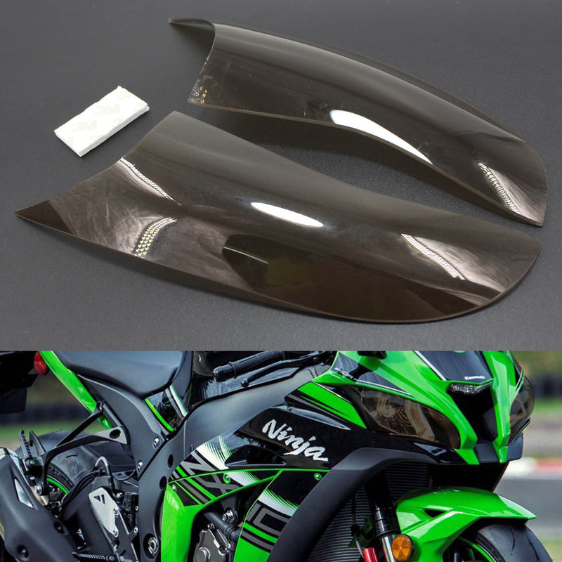 Frontlyktbeskyttelsesdeksel som passer for Kawasaki Zx-10R Zx 10R 16-18 Smoke Generic