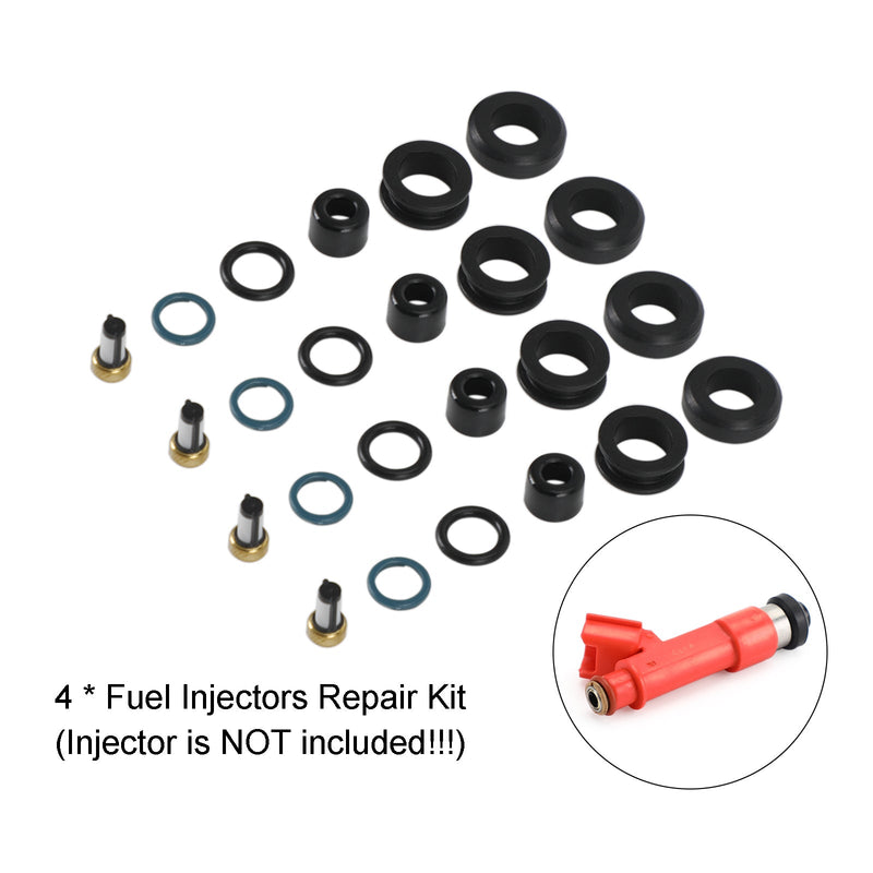 Kit de junta de reparo de injetor de combustível 4PCS 1001-87F90 adequado para Toyota Corolla 1.8L adequado para Lotus