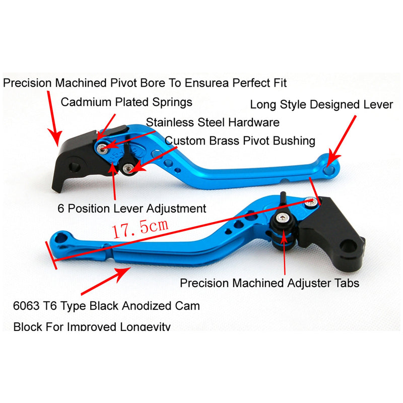 Motorcykelkopplingsbromsspak lång lämplig för YAMAHA MT125 2014-2019 Generic