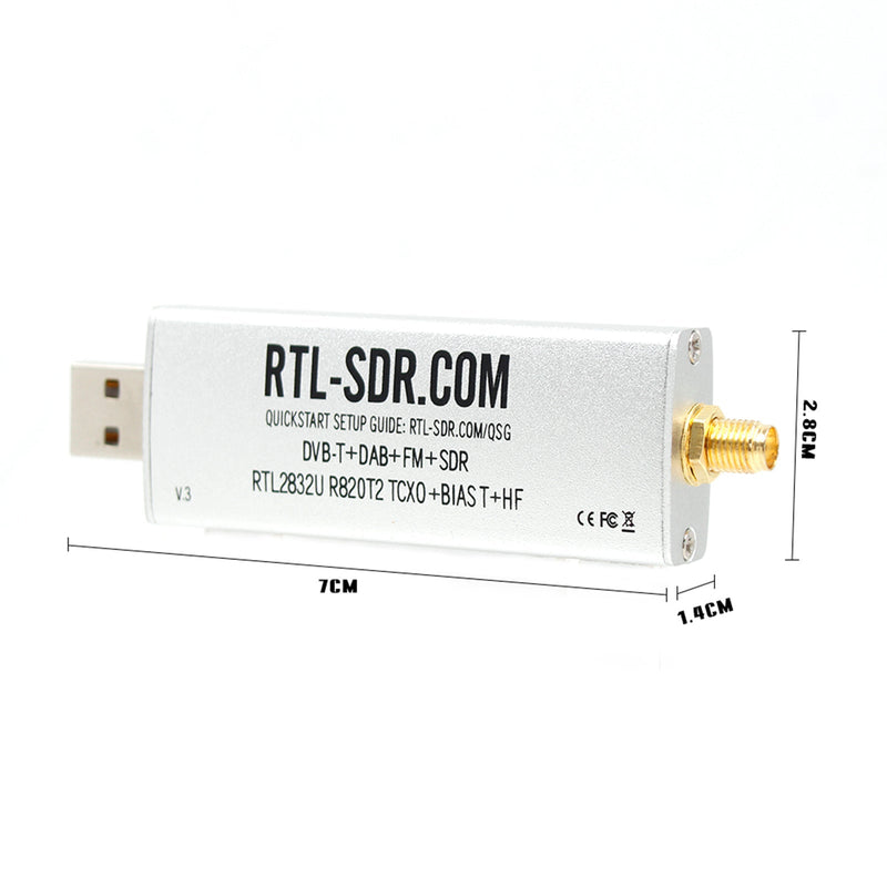 RTL-SDR Blog V3 RTL2832U 1PPM TCXO HF BiasT SMA Rádio definido por software R820T2