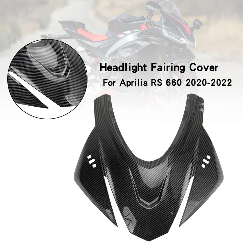 Aprilia RS 660 2020-2022 Cubierta de carenado de nariz para capó de faro delantero de carbono