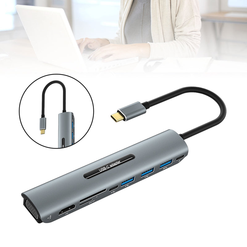 Dock Station 9 em 1 USB-C 4K HD VGA PD100W para laptops MacBook tipo C