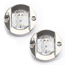 2 STÜCKE LED Marine Boot Yacht Spiegel Chrom Anker Heckleuchte Rund 2835-SMD 12 V