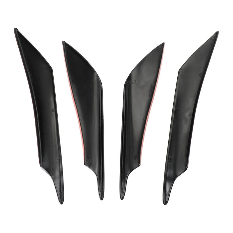 4 Stück Universal Car Front Bumper Flossen Body Splitter Spoiler Canards Gloss Black