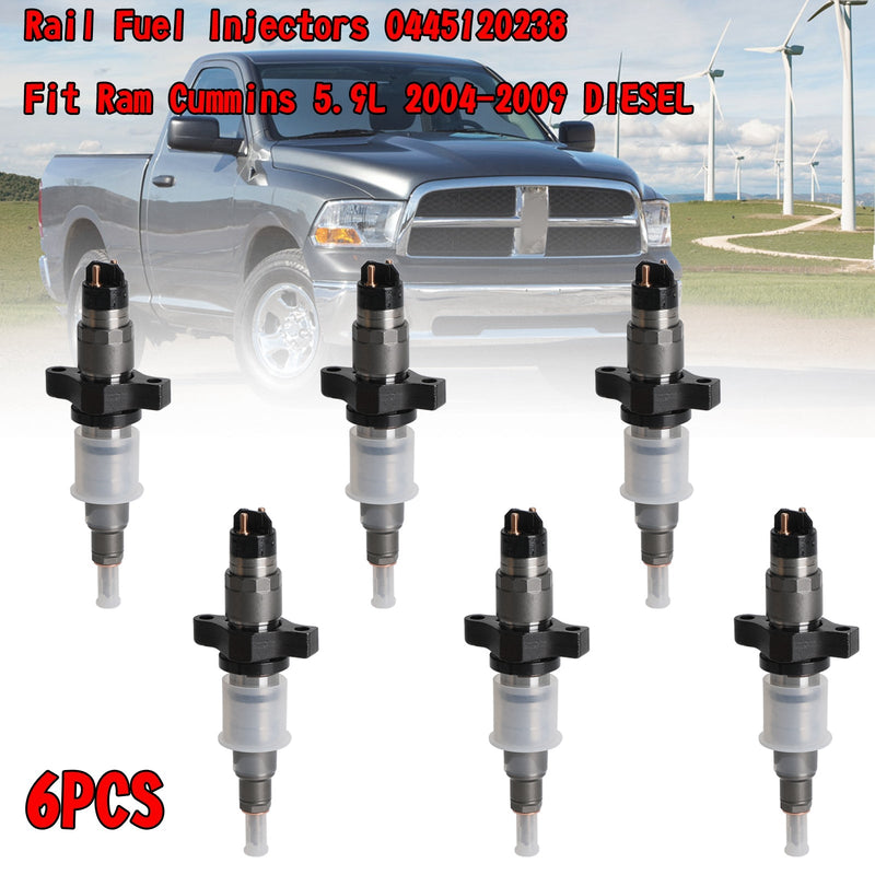 2004-2009 Dodge Ram Cummins 5.9L Diesel Rail Injectors 0445120238 for Generic