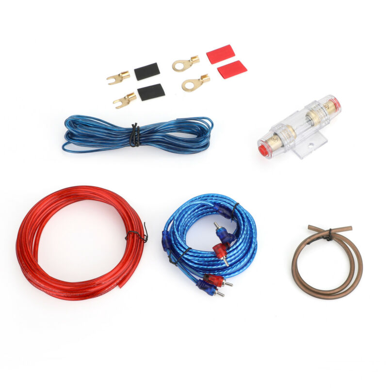 Amplificador automotivo com fio RCA FUSE Fiação 1500 W Amp 10 GAUGE Kit de fiação de áudio Cabo