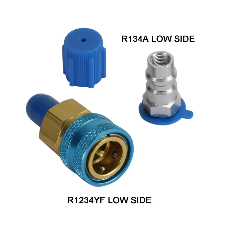 Adaptador de mangueira de carregamento CA de conexão rápida lateral baixa R1234YF a R134A