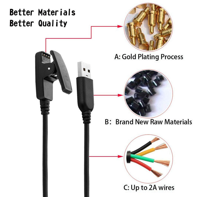 Cable de datos de carga USB para reloj Garmin Approach G10/S20/Vivomove HR