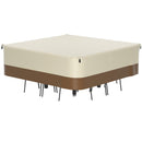 Cobertura quadrada impermeável para móveis de pátio 420D para mesas e cadeiras ao ar livre