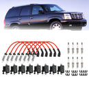 1999–2006 Chevrolet Silverado 1500 8er-Pack quadratische Zündspule und Zündkerzenkabel 12556893 12558693 12570553 3859078 38590782 521618
