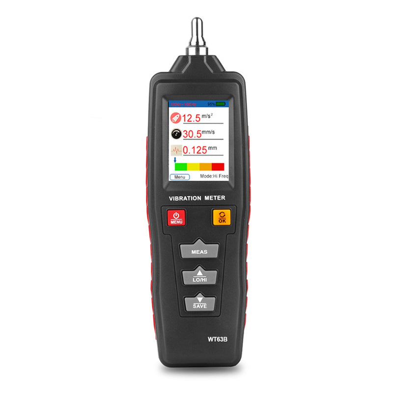 WT63B LCD Digital Vibration Meter Vibrometer Beschleunigungs-Weg-Tester