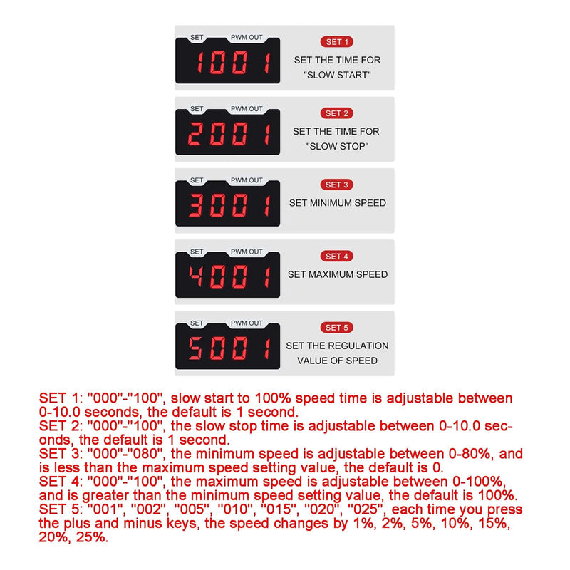 12V 24V 48V 30A PWM Motor Speed ​​​​Controller Dimmer Soft Start/Stop DC 12-80V