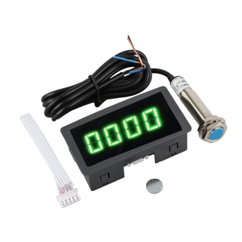 Tachometer 4 digitale LED -Drehzahlgeschwindigkeitsmessgerät + Hallnäherungsschalter Sensor NPN