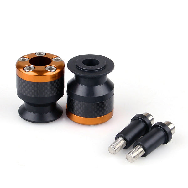 Carretes deslizantes basculantes universales para motocicleta CNC de fibra de carbono de 10mm, color naranja genérico