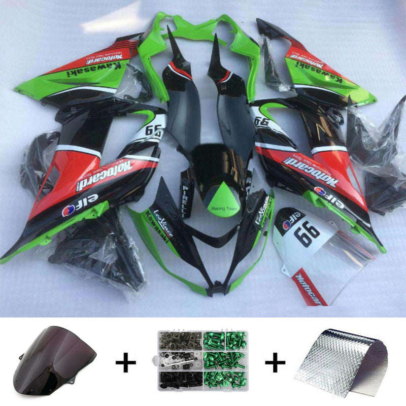 Amotopart kåpa set för Kawasaki ZX6R 636 2013-2018, kropp, plast, ABS