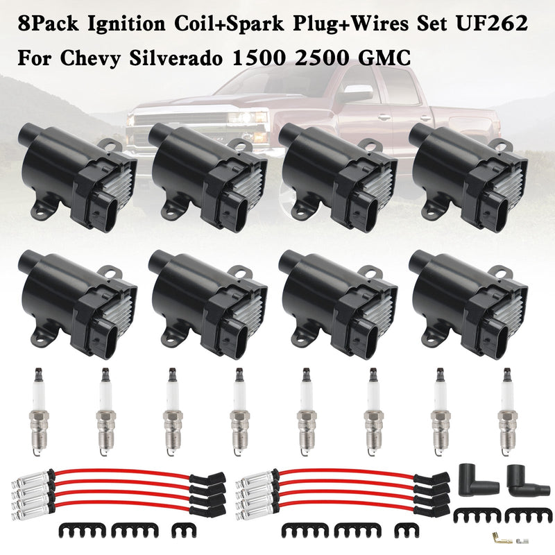 2000-2006 GMC Yukon XL Chevrolet Suburban 2500 1500 8-pack tennspole + tennplugg + ledningssett UF262