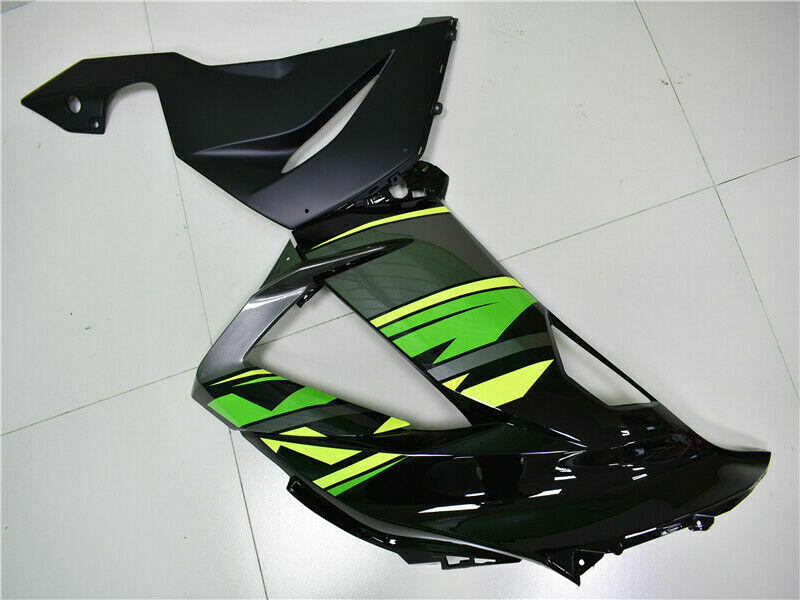 Kit de plástico de inyección de carenado verde negro con juego de tornillos para Kawasaki Zx6R 13-18 genérico