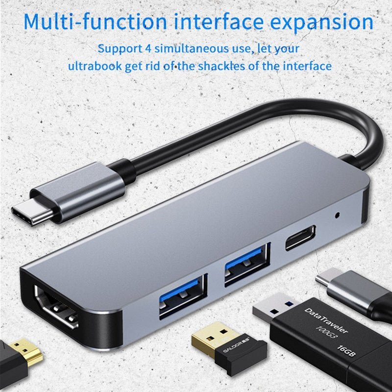 4-in-1 zu HD USB C USB3.0 PD Type-C HUB Adapter Dock für Mac Windows PC