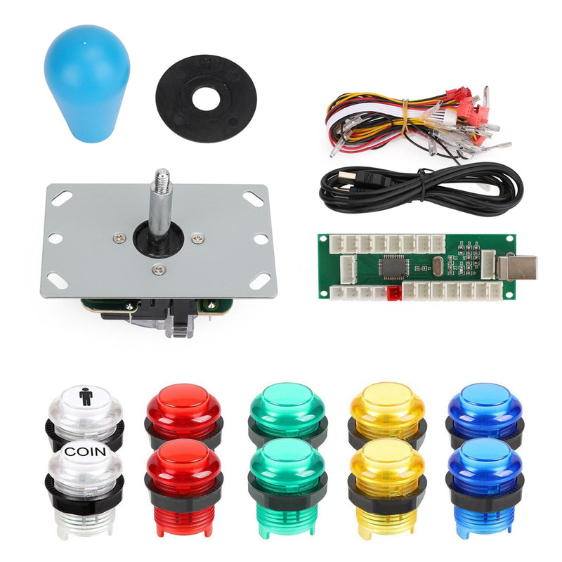 1 jugador LED Arcade DIY Kit de piezas codificador USB para videojuegos de PC Gamepads Joystick