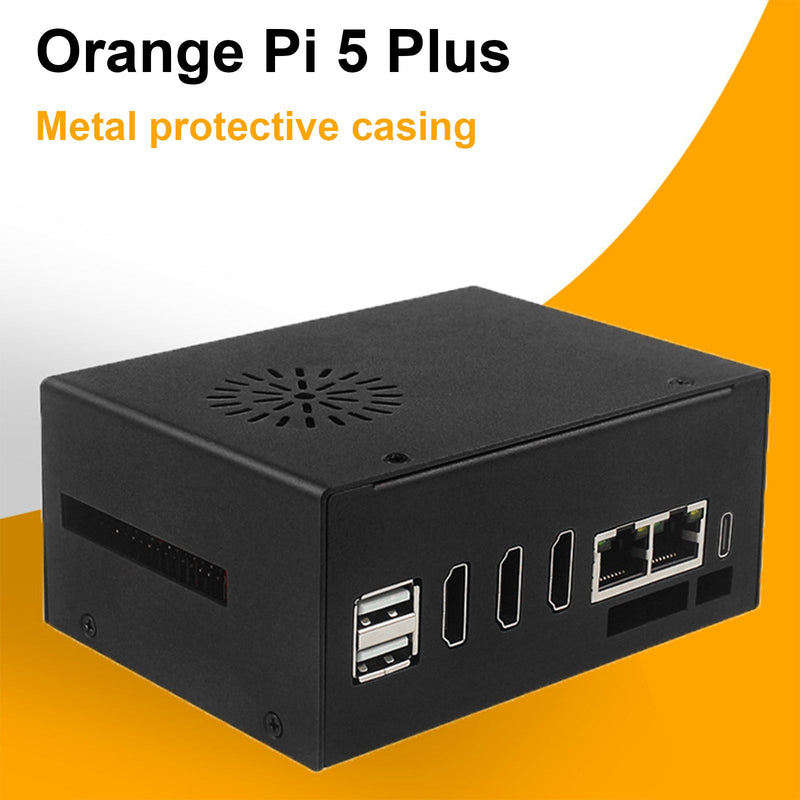 Orange pi 5 Plus kylfodral i metall med fläkt och extern WiFi-antenn