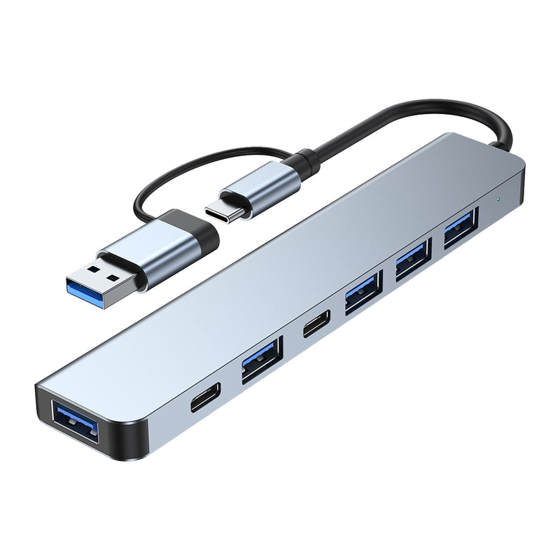 USB + Type C -kaksoisliitäntä 7 in 1 USB C -keskittimen telakka USB3.0+USB 2.0*2+SD+TF