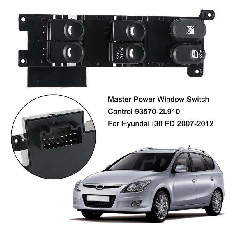 Master Power Window Switch Control 93570-2L910 varten Hyundai I30 FD 2007-2012 Generic