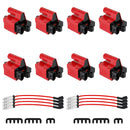 8x D581 quadratische Zündspulen Ultra High & Zündkerzenkabel 3859078 für GMC