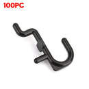 Areyourshop Peg Board Hook Kit Garage Værktøj Opbevaring Pegboard 100 styk J Krog Låsning Plast