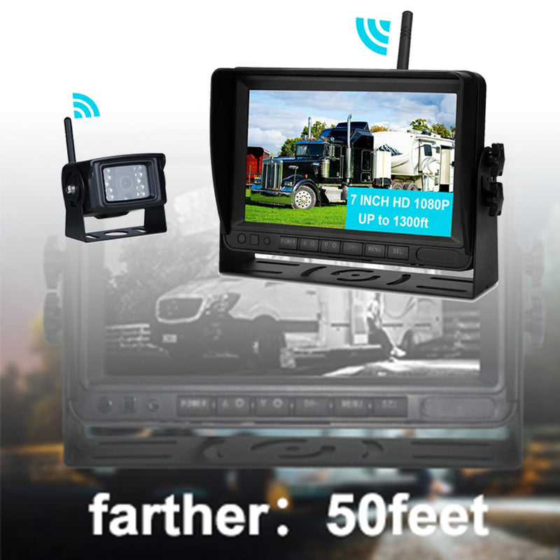 7" kabelloses AHD 1080P Display 1CH Rückfahrkamera-Set für LKW-Anhänger