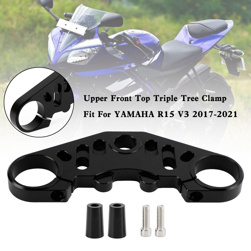 2017-2021 YAMAHA R15 V3 CNC alumínio braçadeira tripla frontal superior superior