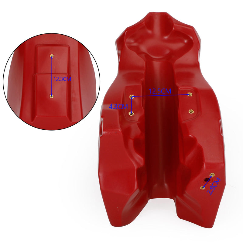 1989-2001 Honda CR500R Tanque de combustible y tapa roja 3,6 galones Kit de válvula de llave de purga