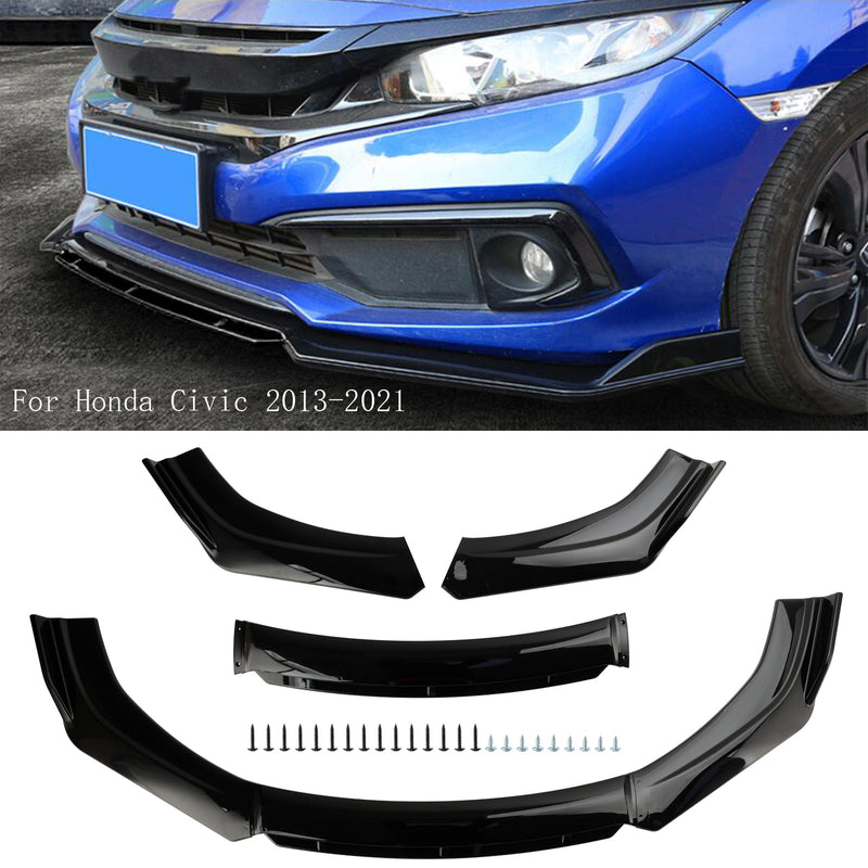 4 delar Universal Car Front Bumper Lip Body Set Splitter Diffuser Protector Black