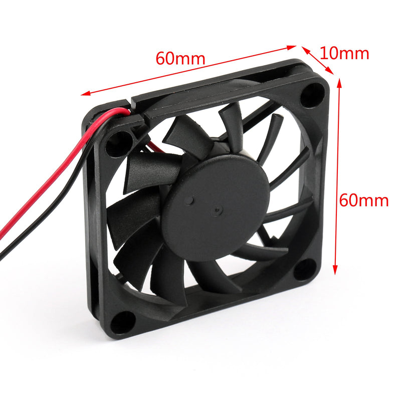 4st DC borstlös fläkt 12V 0.18A 6010s 60x60x10mm 2-stifts CUP Datorfläkt