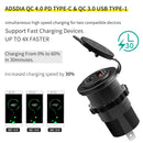 Soporte de extensión de montaje de carga de teléfono Qc4.0 de 60W para motocicleta, negro, genérico