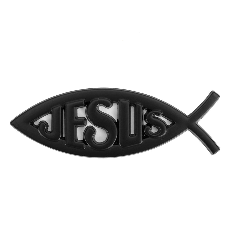 3D Auto Aufkleber Emblem Aufkleber Religiöser Gott für Jesus Christliches Fischsymbol Silber