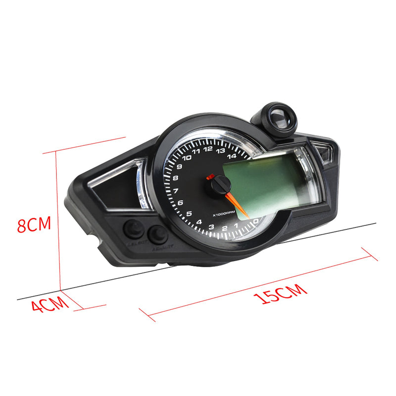 Rychloměr Motocyklový univerzální digitální LCD 1-6 rychlostní Tachometr Tachometr Generic