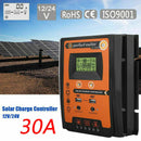 Controlador de carga solar 12/24V 30A Panel controlador Regulador de batería Dual USB